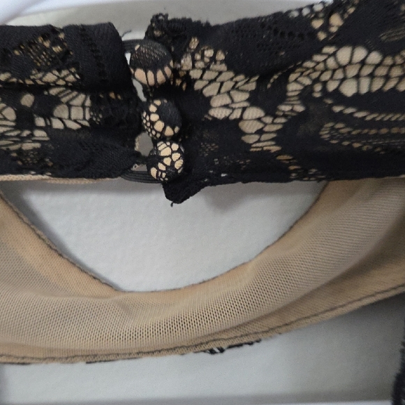 bebe Elegant Black and Cream Lace Dress - Picture 8 of 9